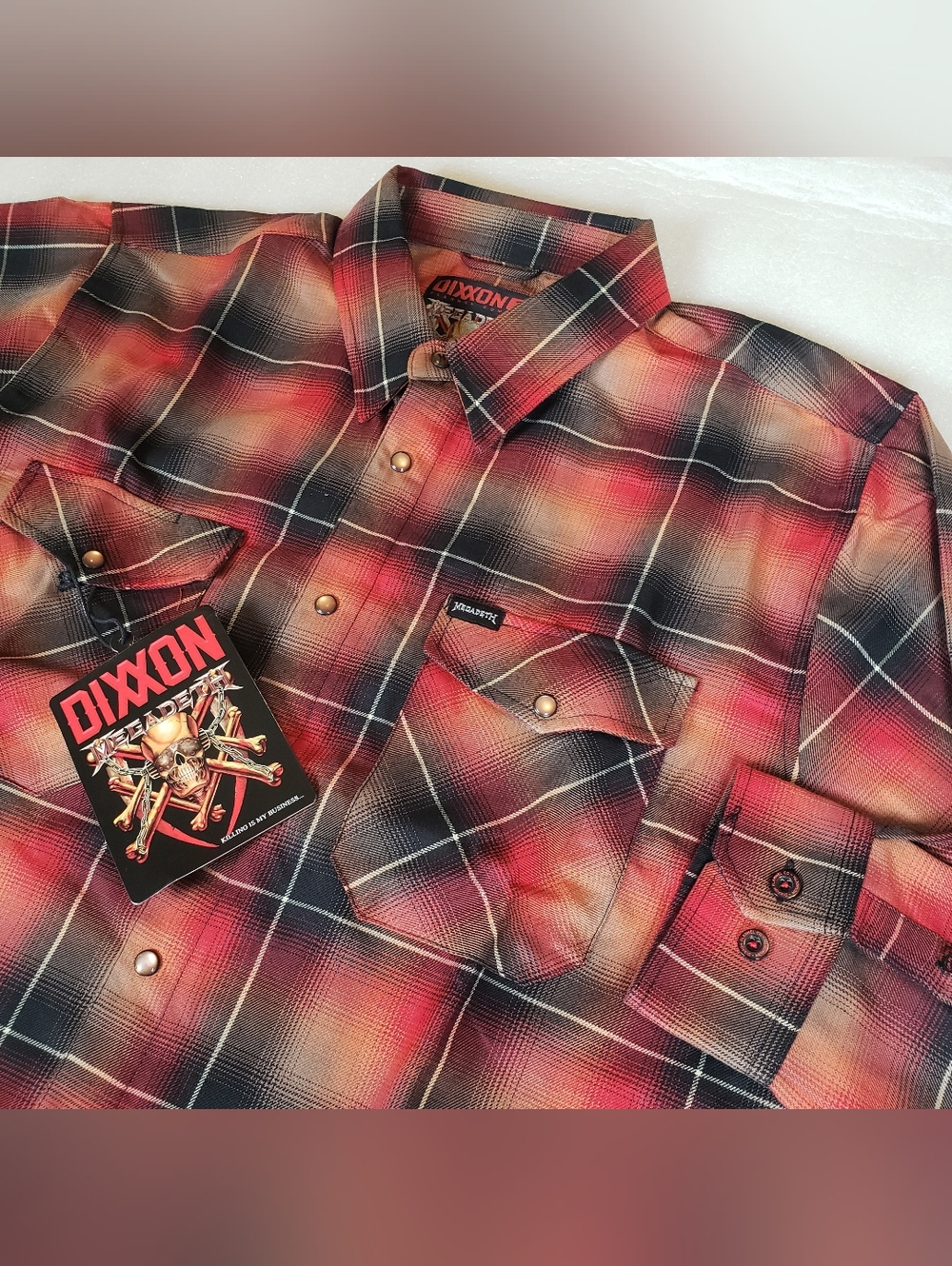 NWT Dixxon Men's 2X 2XL "Megadeth Killing Is My Business" Flannel Shirt